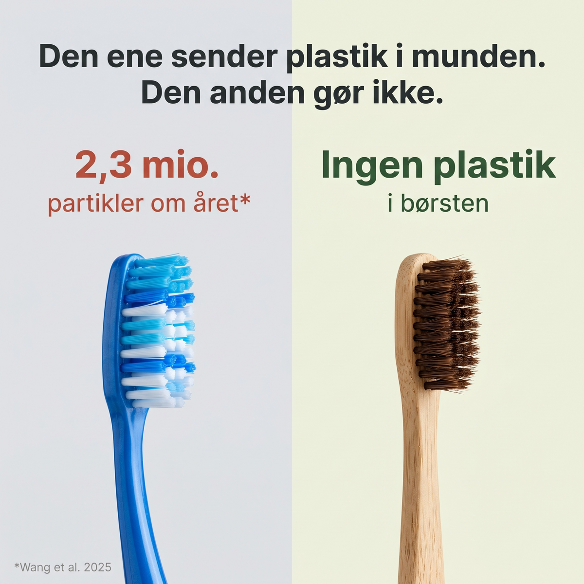 Nylonbørste mod SELVA hestehårsbørste: ingen plastik i børsten