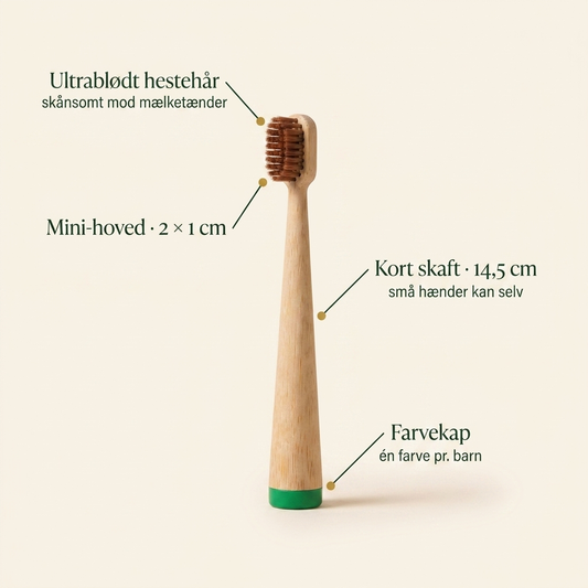 Kids Horse Bristle & Bambus Børnetandbørste - 4-pak
