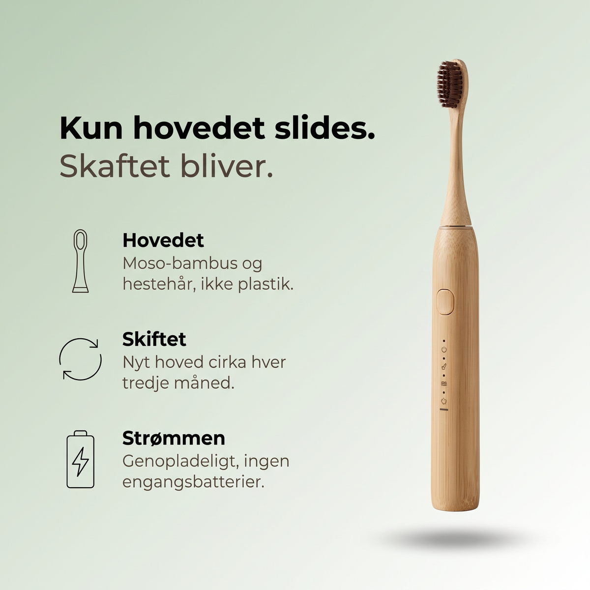 Kun hovedet slides, skaftet bliver